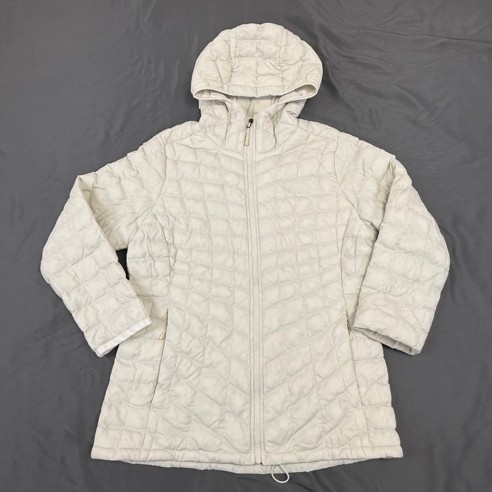 The North Face Womens Thermoball Hooded Parka Jacket White NF0A3BRJ Large